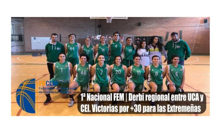 1ª NACIONAL FEMENINA | VICTORIAS POR +30 PARA LOS 2 EQUIPOS EXTREMEÑOS Y PARTIDAZO EN EL UCA-CEI CON VICTORIA TOLEDANA