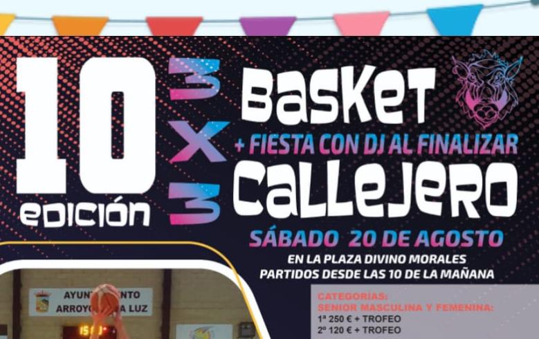 3X3 EN ARROYO DE LA LUZ SÁBADO 20 DE AGOSTO