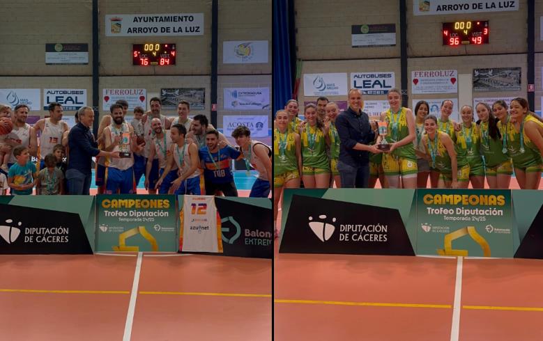 EL CHEF ALI-JOSEFINAS SE ALZA CON EL TROFEO DIPUTACIÓN DE CÁCERES MASCULINO, MIENTRAS QUE EL CB AL-QÁZERES CONSIGUE EL TÍTULO FEMENINO